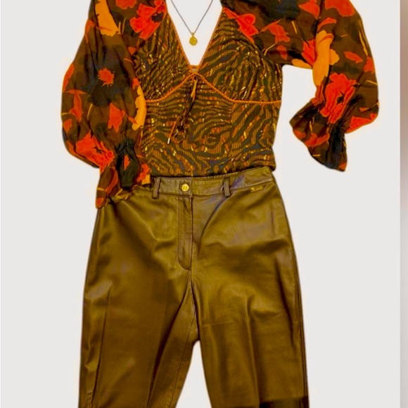 St. John Sport by Marie Gray Pants - NWOT St John Sport Chocolate Leather Pants